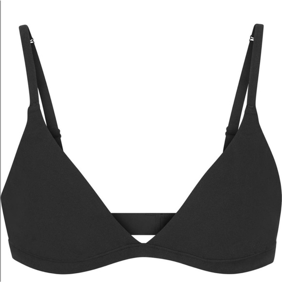 Skims stretch cotton triangle Bralette in Soot size XL NWT black - Picture 4 of 4